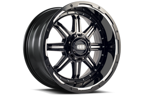 Product of Grid Wheels 18x9 Gloss Black With Natural Accents Wheel - 5x5.90 Bolt Pattern 