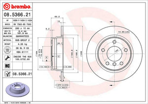 Product of Brembo 08536621C02 Solid 1 Piece Brake Rotor 
