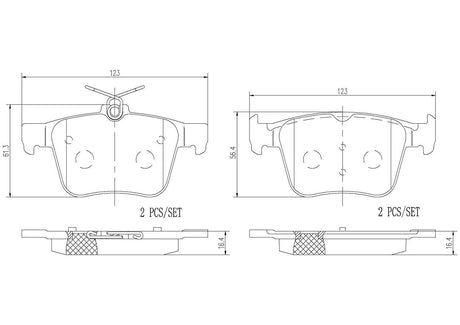 Product of Brembo P85124N Brake Pad - Set Of 4 