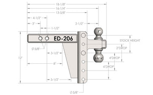 Bulletproof Hitches Ed206 Trailer Hitch Ball Mount||ed206 (2).Jpg||91||bphed206||1436121