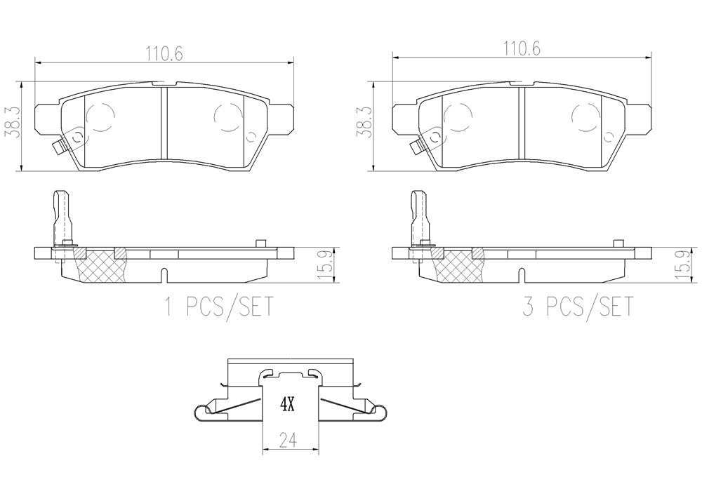 Product of Brembo P56077N Brake Pad - Set Of 4 