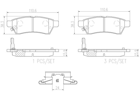 Product of Brembo P56077N Brake Pad - Set Of 4 