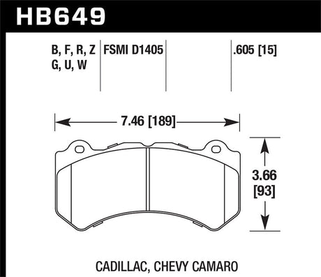Product of Hawk Performance HB649Z.605 Performance/ Street Brake Pad - Set Of 4 