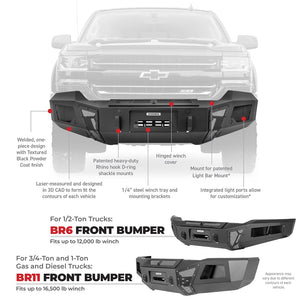 Product of Go Rhino 24298T BR6 Steel Textured Bumper 