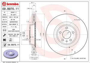 Product of Brembo 09B97011C02 Vented 1 Piece Brake Rotor 