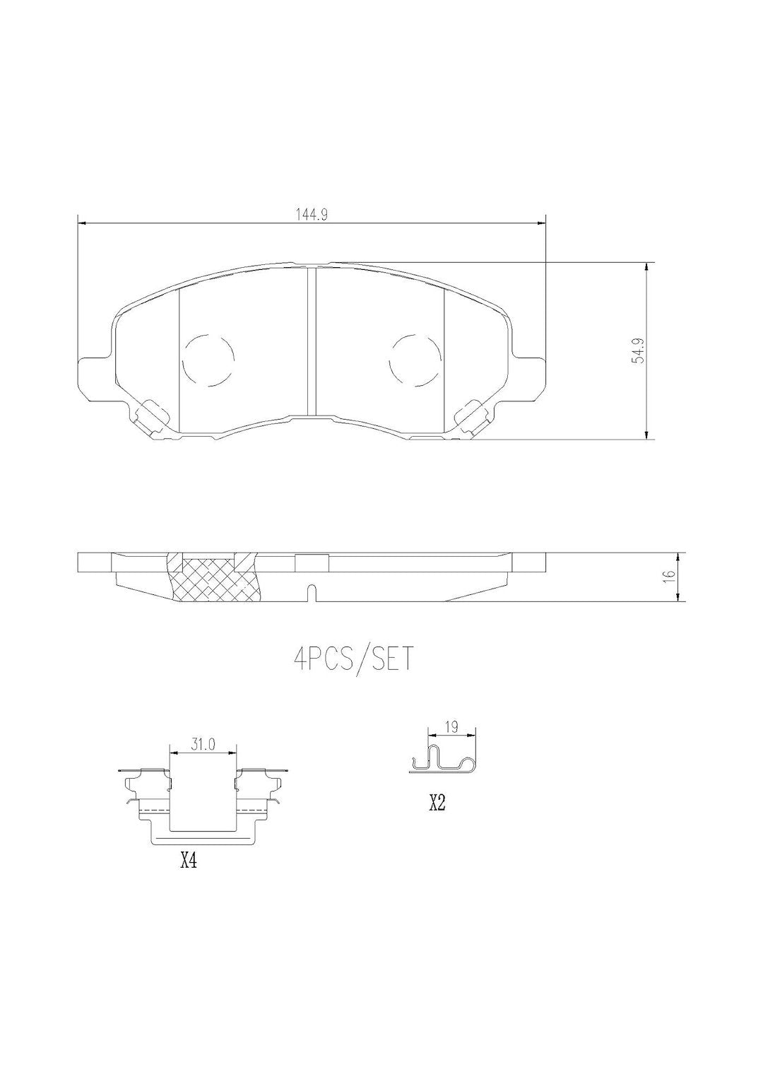 Product of Brembo P54030N Brake Pad - Set Of 4 