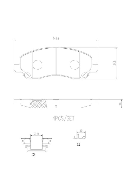 Product of Brembo P54030N Brake Pad - Set Of 4 