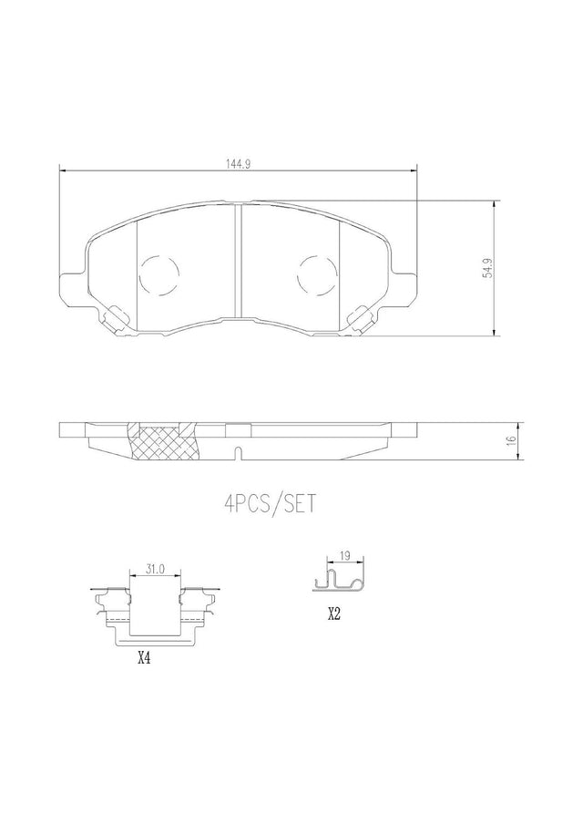 Product of Brembo P54030N Brake Pad - Set Of 4 