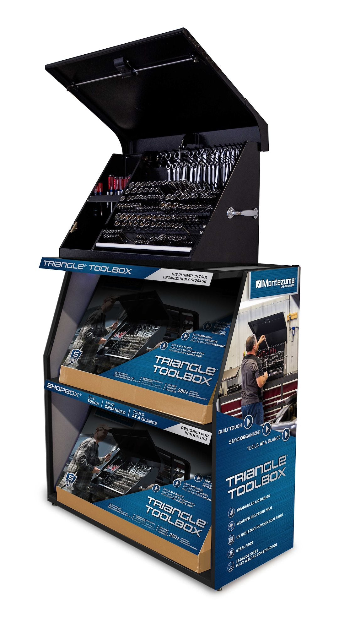 Montezuma Trd03-L-Gray Point Of Purchase Display||trd03-L_Mz_Triangle_Display_Rack.Jpg||85||montrd03lgray||1475463