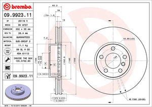 Product of Brembo 09992311C02 Vented 1 Piece Brake Rotor 