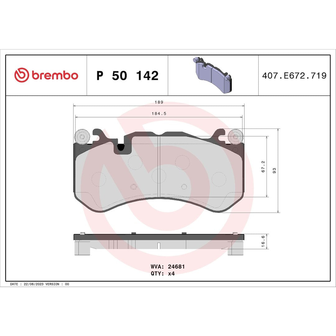 Brembo P50142 Brake Pad||p50142_Drw.Jpg||87||brmp50142||1753708