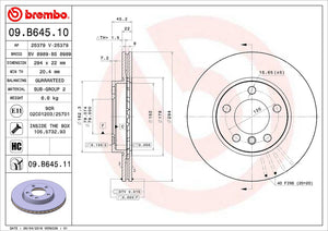Product of Brembo 09B64511C02 Vented 1 Piece Brake Rotor 