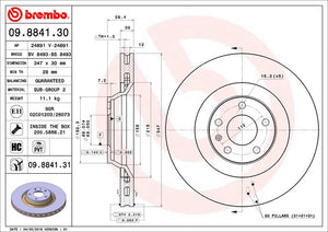 Product of Brembo 09884131C02 Vented 1 Piece Brake Rotor 