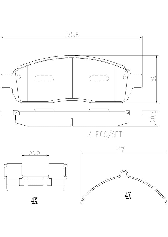 Product of Brembo P24135N Brake Pad - Set Of 4 