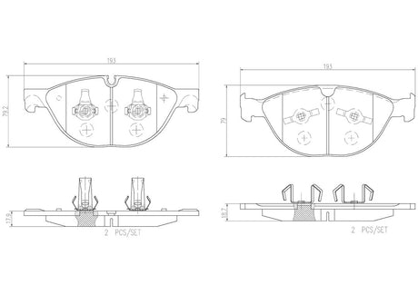 Product of Brembo P36025N Brake Pad - Set Of 4 