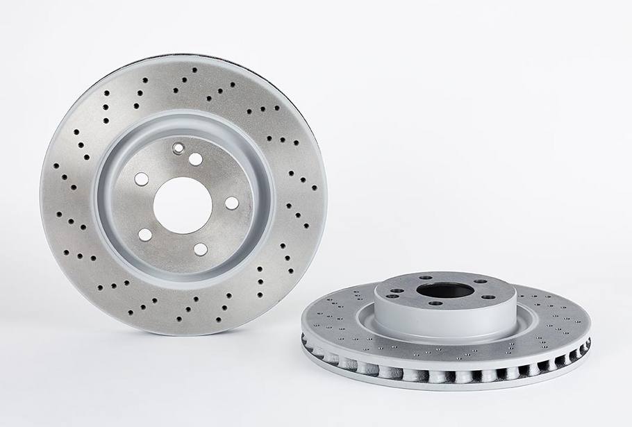 Product of Brembo 09A73211C02 Vented Cross Drilled 1 Piece Brake Rotor 