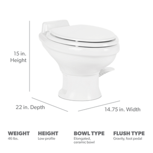 Product of Dometic 302321681 Permanent Full Bowl Flush Toilet , 13-1/2 Inch 