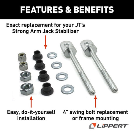 Product of Lippert Components 314596 Trailer Stabilizer Jack Stand Lock Arm Mounting Bolt