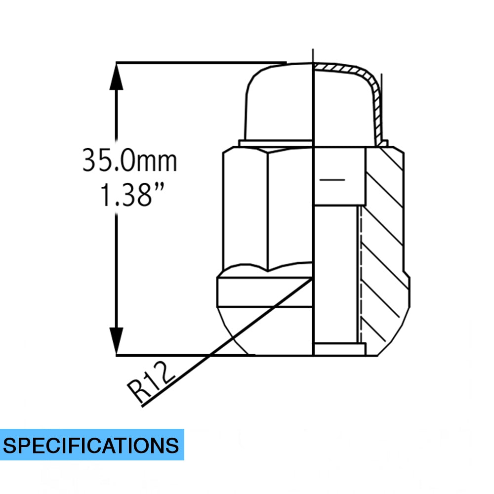 Coyote Wheel Accessories 461145 Lug Nut||46specscopy.Jpg||86||rev461145||1062917
