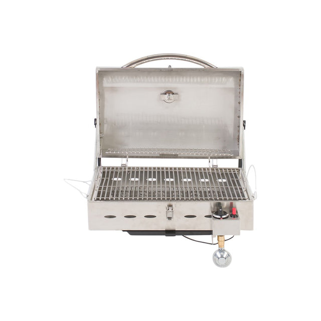 Faulkner 52302 Barbeque Grill||flk_52302_Grill_Deluxe_Stainless_Mounted_Facing Front_Open.Jpg||85||flk52302||1280883