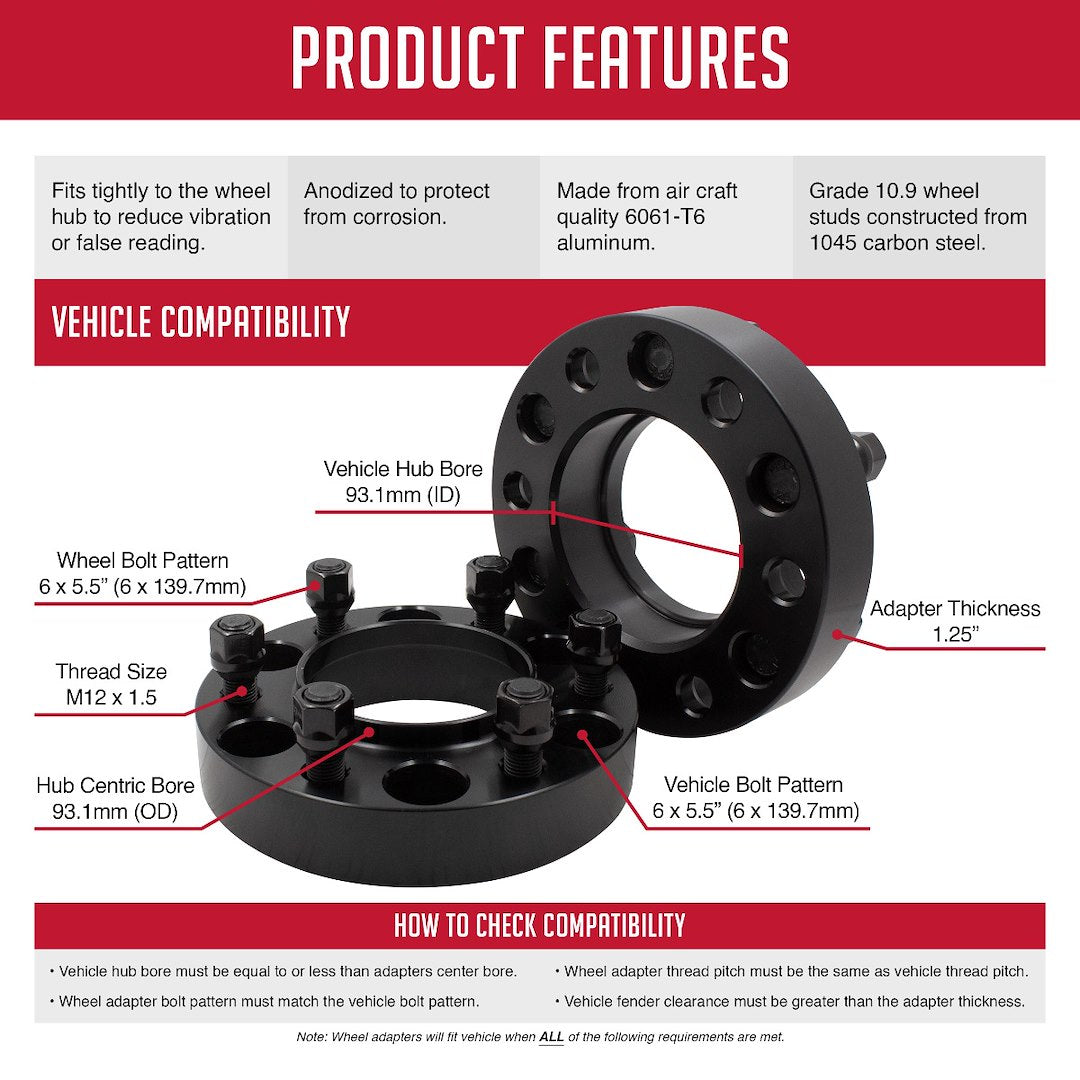 Coyote Wheel Accessories 6550-6550h-B931 Wheel Adapter||6550-6550h-B931_Features.Jpg||88||rev06550hb931||2218768