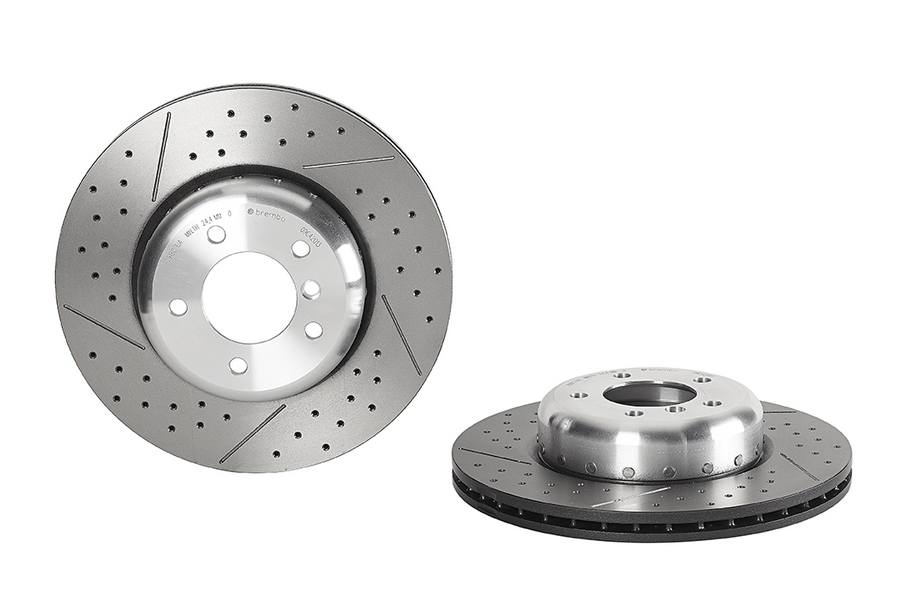Product of Brembo 09C42013C02 Vented Cross Drilled 1 Piece Brake Rotor 