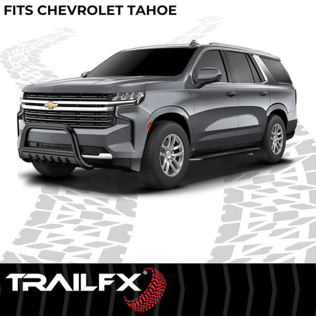 Product of TrailFX B0043T Bull Bar Black Matte Titanium Powder Coated 3 Inch Yes with skid plate 