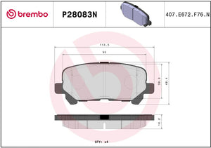 Brembo P28083n Brake Pad||p28083n_R.Jpg||86||brmp28083n||2091795
