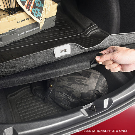 Product of 3D Mats M1SB0241309 Black Thermoplastic Rubber Of Carbon Fiber Texture To Back Of 2nd Seat Cargo Area Liner 