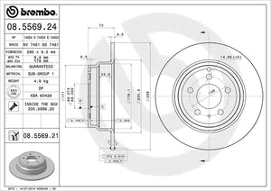 Product of Brembo 08556921C02 Solid 1 Piece Brake Rotor 