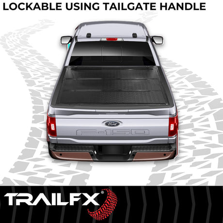 Product of TrailFX TFX Standard Flush Tri-Fold Hard Folding TFX3526 Tonneau Cover 