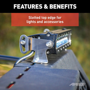 Product of Aries 1110117 Bolt-On Black Carbide Powder Coated Octagonal Grid Mesh Headache Rack 