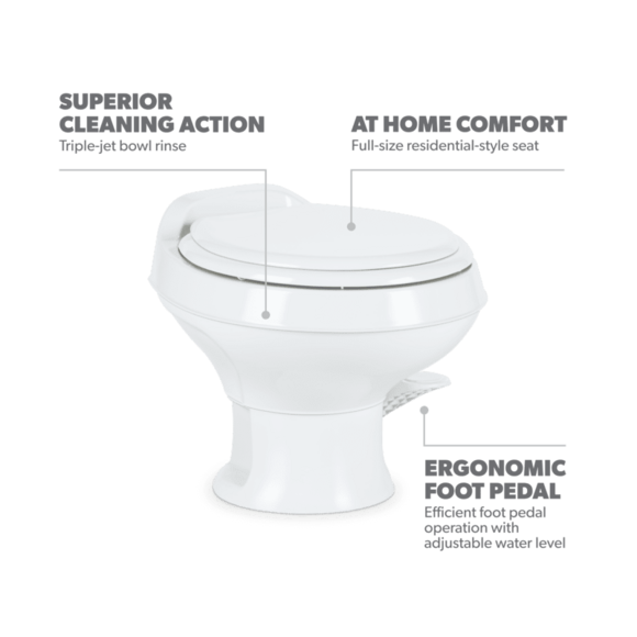 Product of Dometic 302301671 Permanent Full Bowl Flush Toilet , 14 Inch 