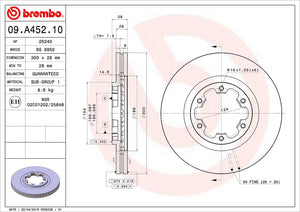 Product of Brembo 09A45210C02 Vented 1 Piece Brake Rotor 