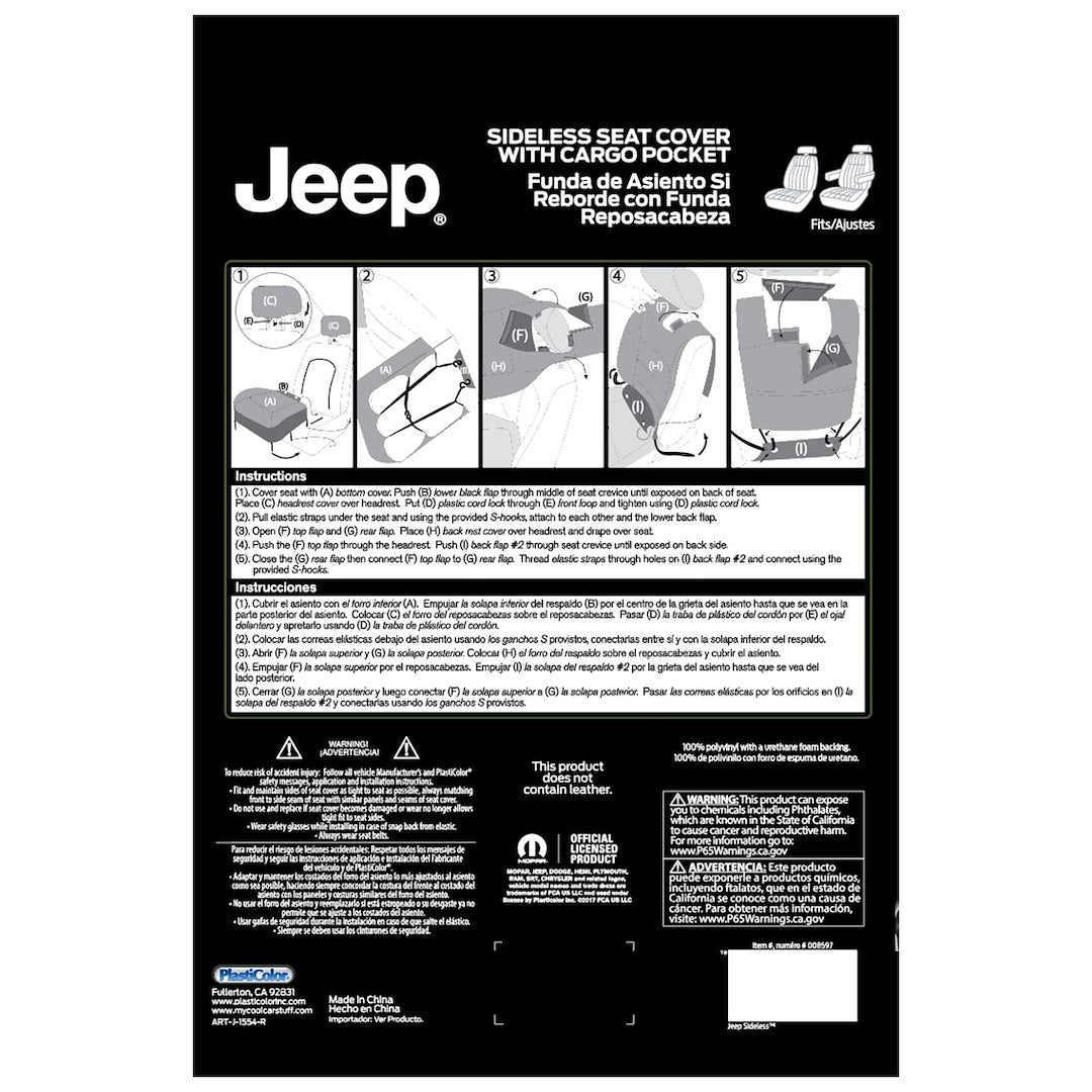 Product of Plasticolor 008597R01 Black Leather Seat Cover 