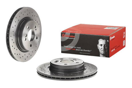Product of Brembo 09A74231C02 Vented Cross Drilled 1 Piece Brake Rotor 