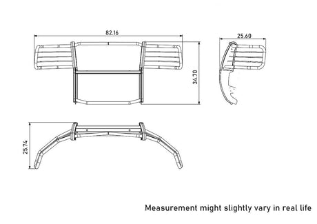 Product of Black Horse Offroad 17A035700A2MA-PLFR Grille Guard  