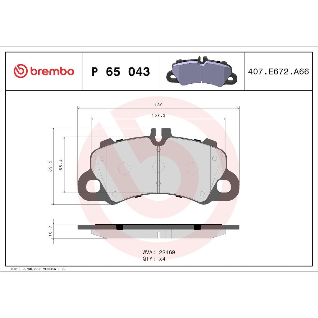 Brembo P65043 Brake Pad||p65043_Drw.Jpg||88||brmp65043||1755040