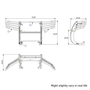 Product of Black Horse Offroad 17H151402MA Grille Guard Modular Black Semi-Gloss Powder Coated 